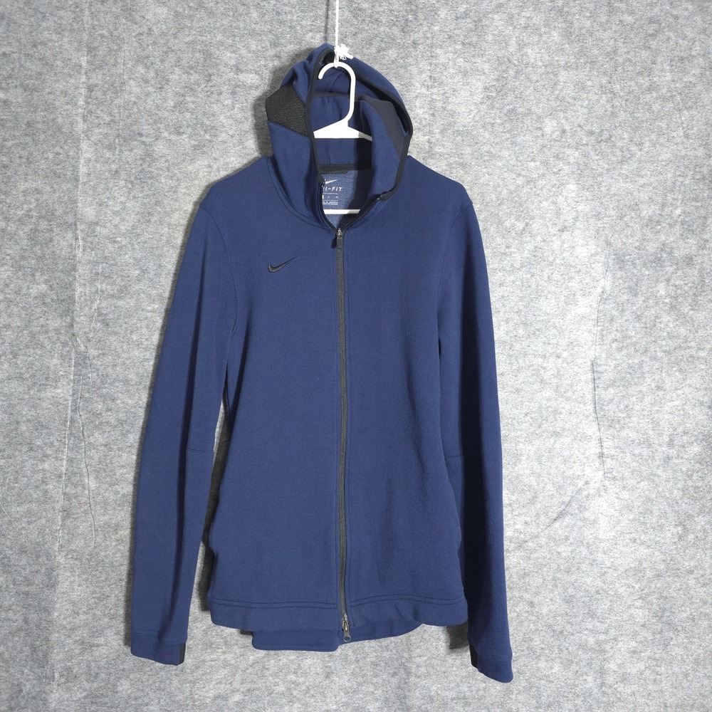 Nike Dri-FIT Full Zip Hoodie Mens Small Navy Blue 930561-419 Scuba Hood‎ Sport